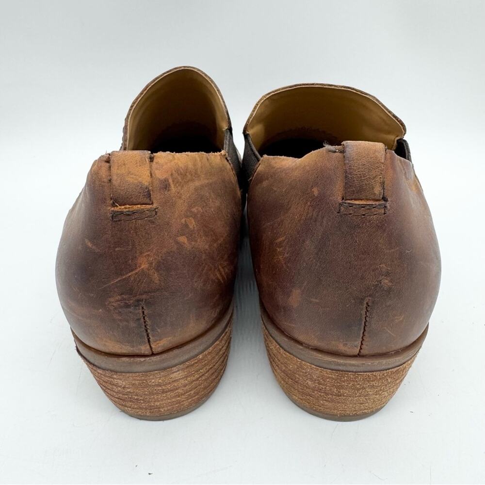 Korks Gertrude Double Gore Slip On Low Stacked Heel Mule‎ Shoes Brown Size 10 - Picture 7 of 10